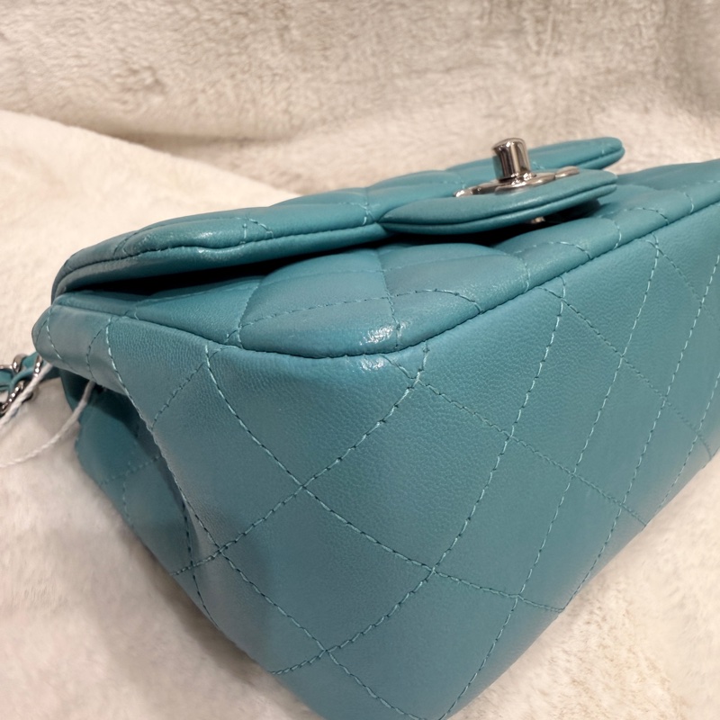 Chanel✨綠色方胖子鏈條包 19開 閒置超級新-10