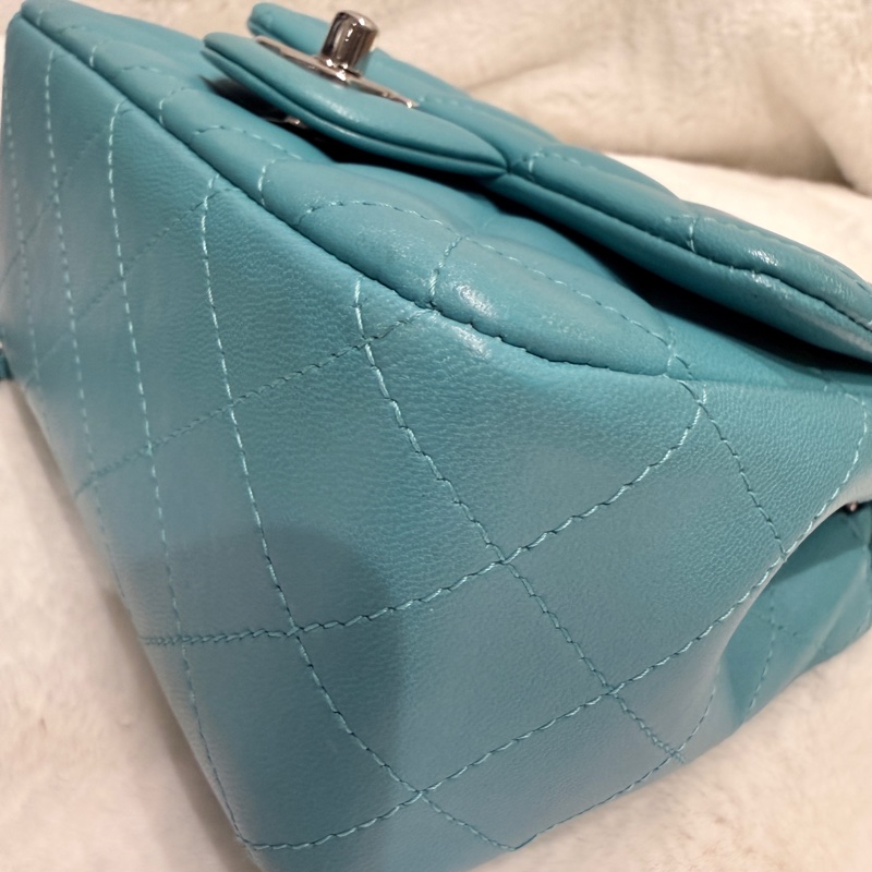 Chanel✨綠色方胖子鏈條包 19開 閒置超級新-11