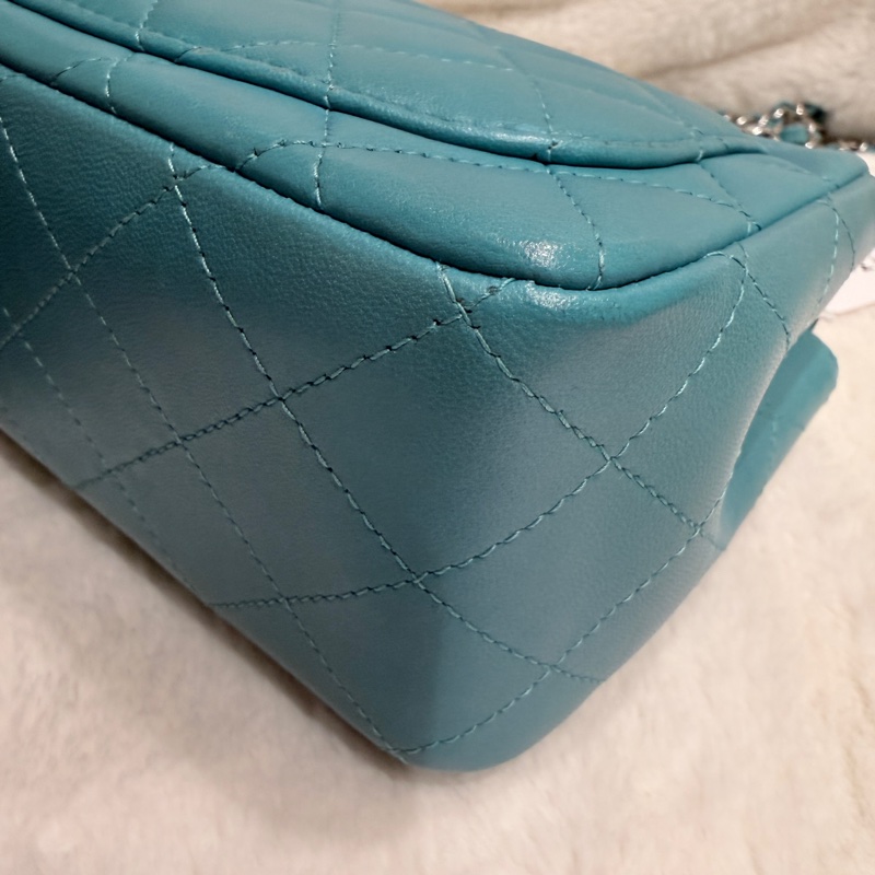 Chanel✨綠色方胖子鏈條包 19開 閒置超級新-12