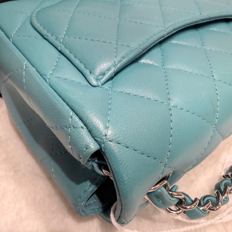 Chanel✨綠色方胖子鏈條包 19開 閒置超級新-13