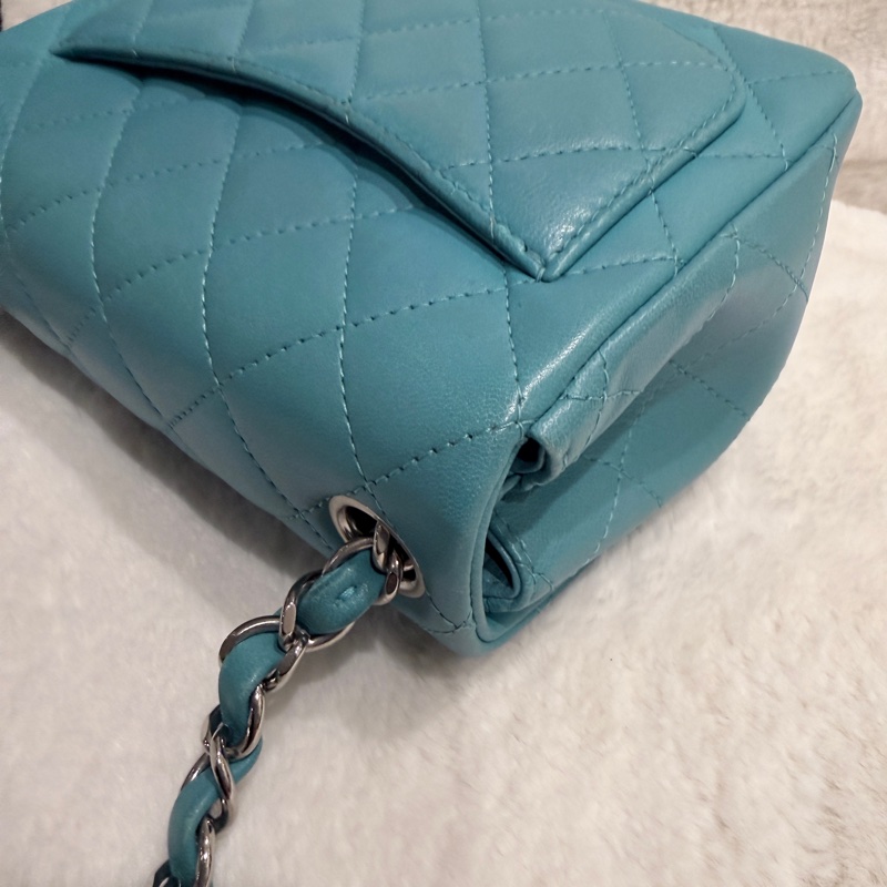 Chanel✨綠色方胖子鏈條包 19開 閒置超級新-14
