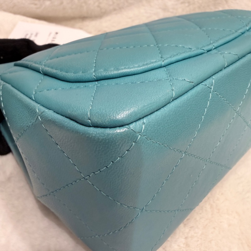 Chanel✨綠色方胖子鏈條包 19開 閒置超級新-15