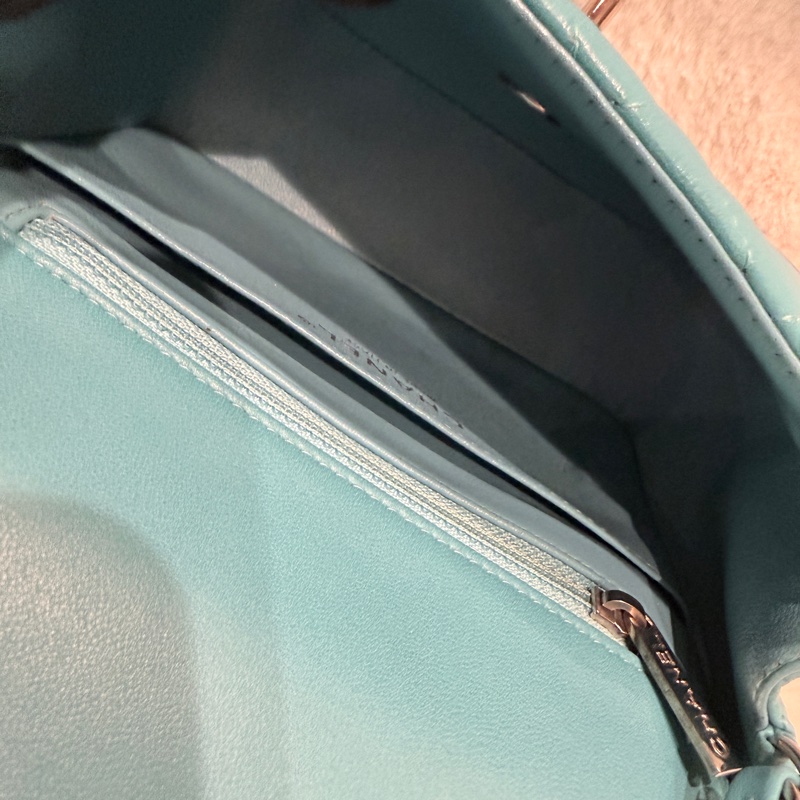 Chanel✨綠色方胖子鏈條包 19開 閒置超級新-18