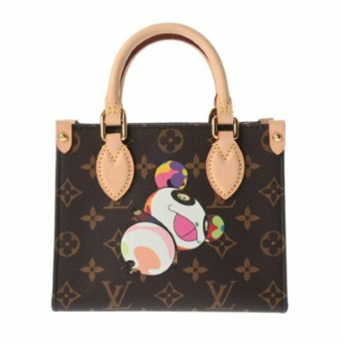 路易威登 (LOUIS VUITTON) Monogram OnTheGo BB Panda Takashi Murakami 聯名款棕色 M13668 女士帆布手提包，全新未使用，Ginzo 出品