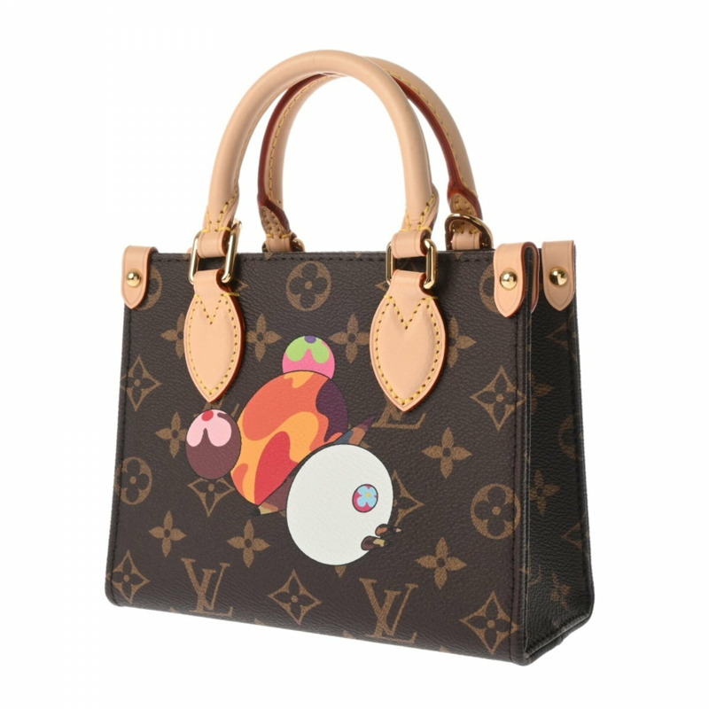 路易威登 (LOUIS VUITTON) Monogram OnTheGo BB Panda Takashi Murakami 聯名款棕色 M13668 女士帆布手提包,全新未使用,Ginzo 出品-2