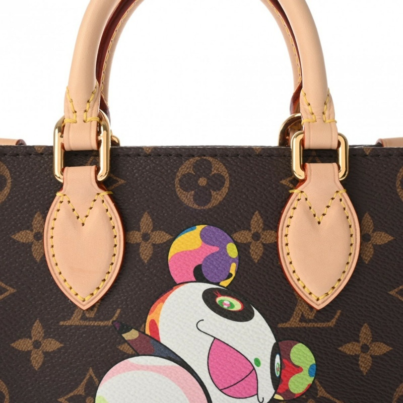 路易威登 (LOUIS VUITTON) Monogram OnTheGo BB Panda Takashi Murakami 聯名款棕色 M13668 女士帆布手提包,全新未使用,Ginzo 出品-5