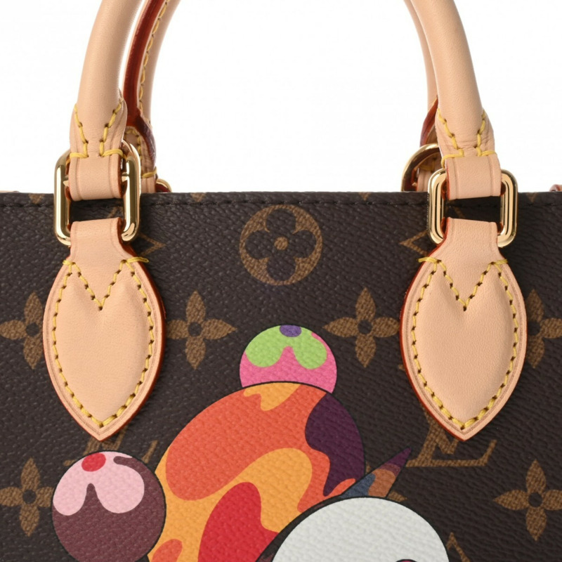 路易威登 (LOUIS VUITTON) Monogram OnTheGo BB Panda Takashi Murakami 聯名款棕色 M13668 女士帆布手提包,全新未使用,Ginzo 出品-6