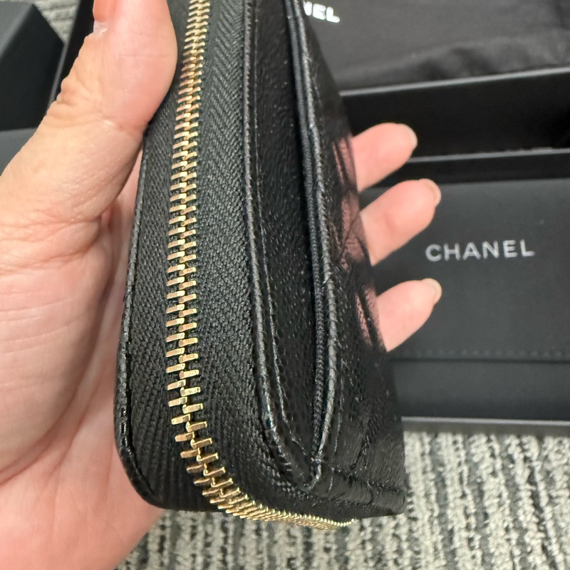Chanel經典ㄇ字零錢卡包 夾層多 有拉鏈-1