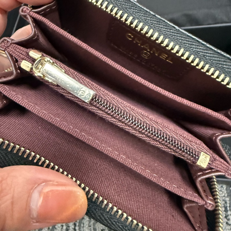 Chanel經典ㄇ字零錢卡包 夾層多 有拉鏈-4