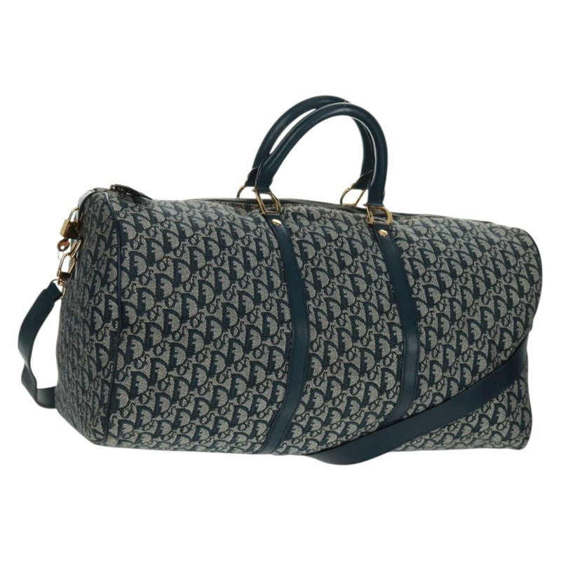 【日本直送】Christian Dior Trotter帆布波士頓包，兩用款，海軍藍/金色，正品，貨號168742SAV-0