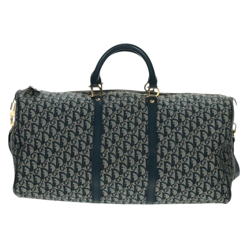 【日本直送】Christian Dior Trotter帆布波士頓包，兩用款，海軍藍/金色，正品，貨號168742SAV-1