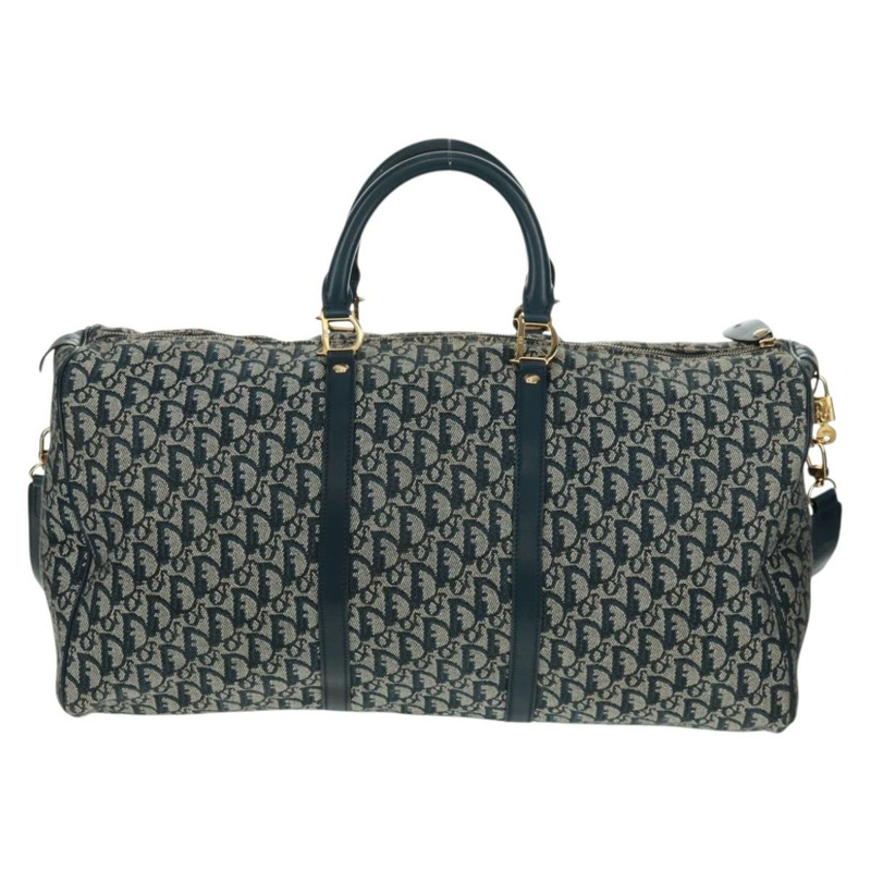 【日本直送】Christian Dior Trotter帆布波士頓包，兩用款，海軍藍/金色，正品，貨號168742SAV-2