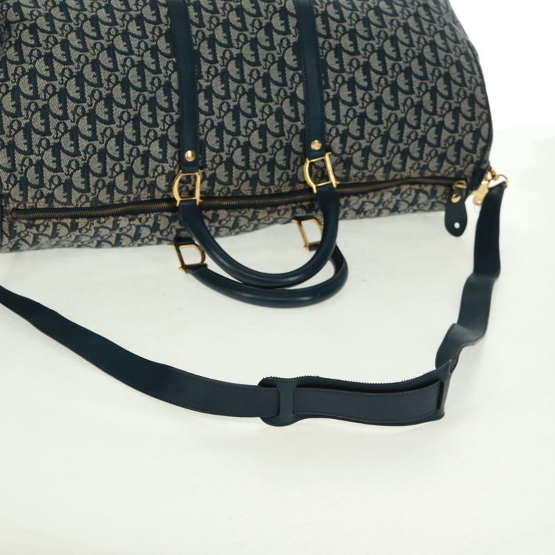 【日本直送】Christian Dior Trotter帆布波士頓包，兩用款，海軍藍/金色，正品，貨號168742SAV-8