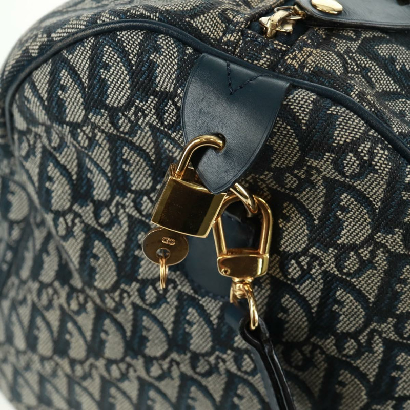【日本直送】Christian Dior Trotter帆布波士頓包，兩用款，海軍藍/金色，正品，貨號168742SAV-16