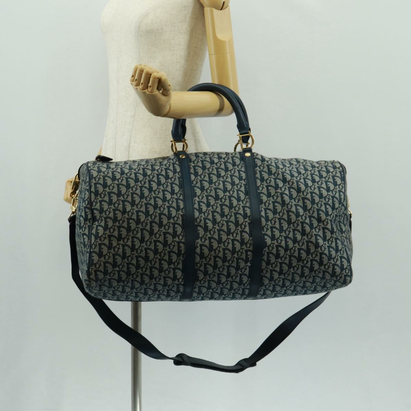 【日本直送】Christian Dior Trotter帆布波士頓包，兩用款，海軍藍/金色，正品，貨號168742SAV-27