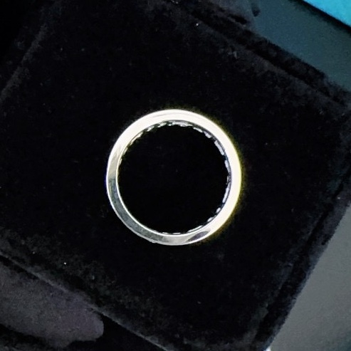 【全新品】蒂芬妮 Tiffany 18k白金atlas系列羅馬數字鑲排鑽戒指-5