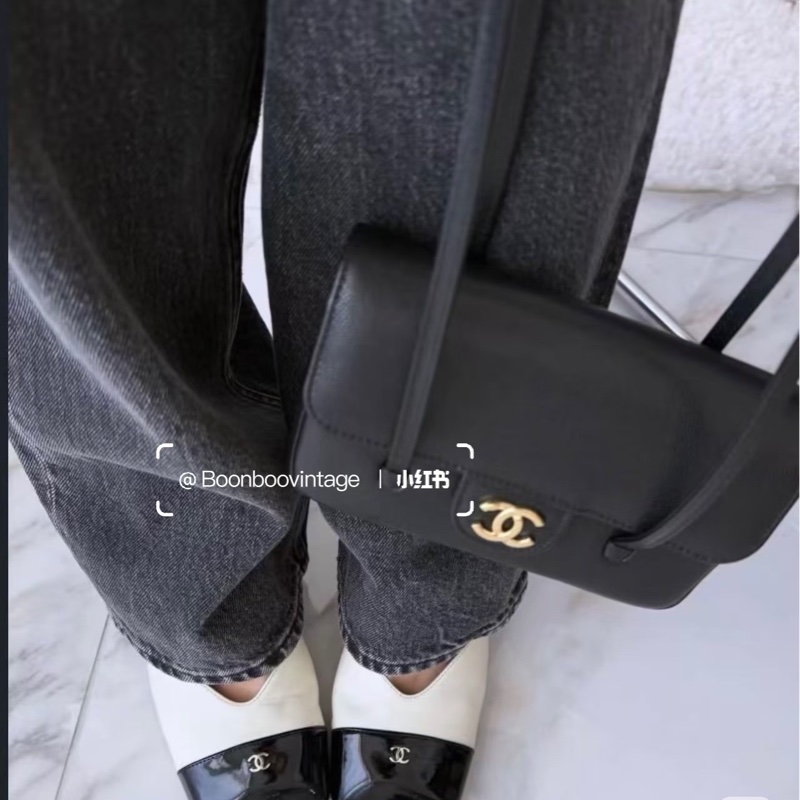 全新Chanel 26S 書包扣灰黑色牛仔褲 38碼-2