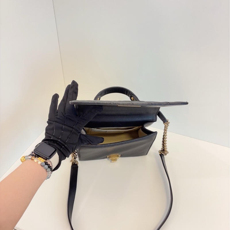 Chanel香奈兒 黑金2.55 Kelly Handle復古郵差包-7