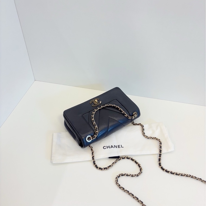 Chanel 香奈兒 黑金 牛皮 琺瑯扣-5