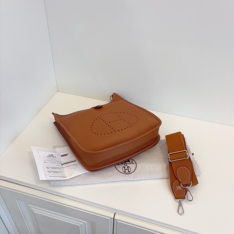 Hermes愛馬仕 金棕色銀扣Evelyne 29依芙琳-5