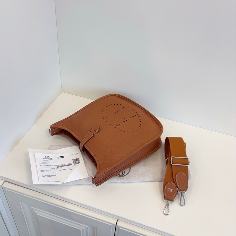 Hermes愛馬仕 金棕色銀扣Evelyne 29依芙琳-6
