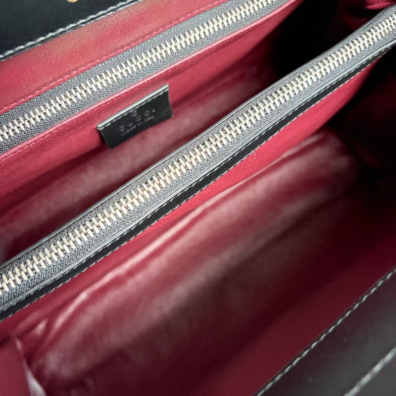 Gucci ZUMI全皮拼色手提斜背包27.5*21*10 98新配件塵袋-7