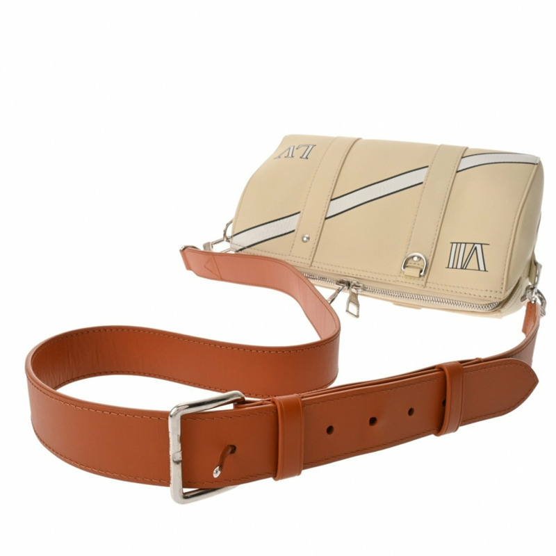 路易威登 City Keepall 2022 春夏款奶油色 M59670 男女小牛皮單肩包 A級二手 Ginzo-3