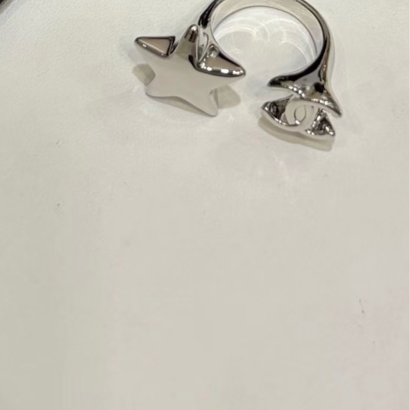 Chanel香奈兒26S銀色星星戒指-5