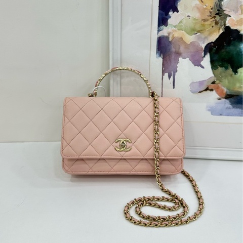 Chanel 香奈兒 23k 粉紅山茶花手柄woc 23年芯片