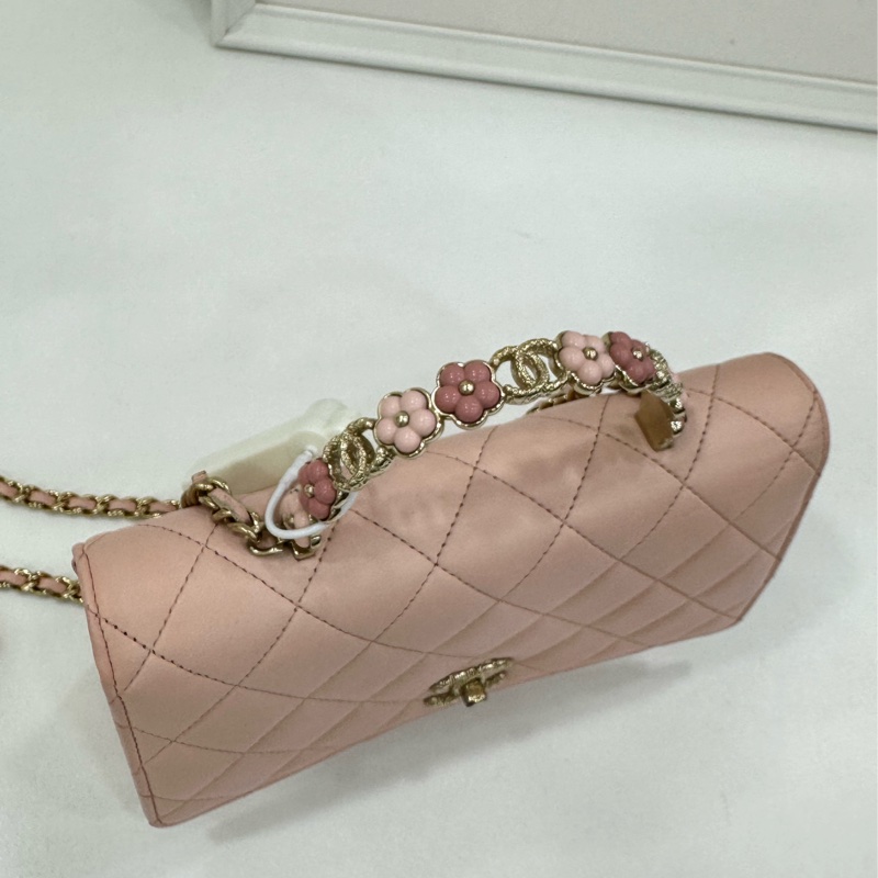 Chanel 香奈兒 23k 粉紅山茶花手柄woc 23年芯片-8