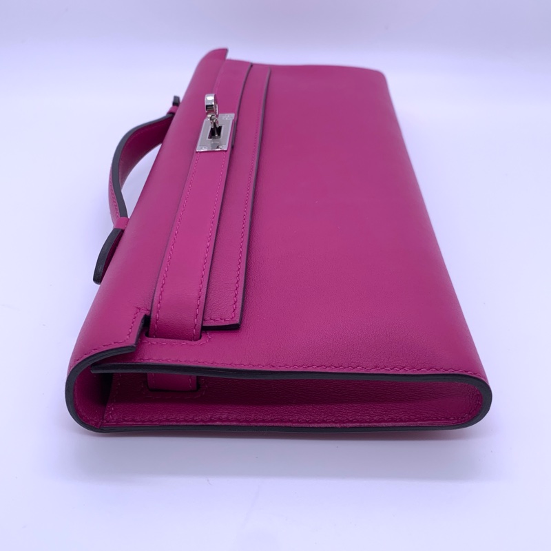 Hermes愛馬仕Kelly cut玫瑰粉swift皮銀扣D刻,配根肩帶就是Woc-14