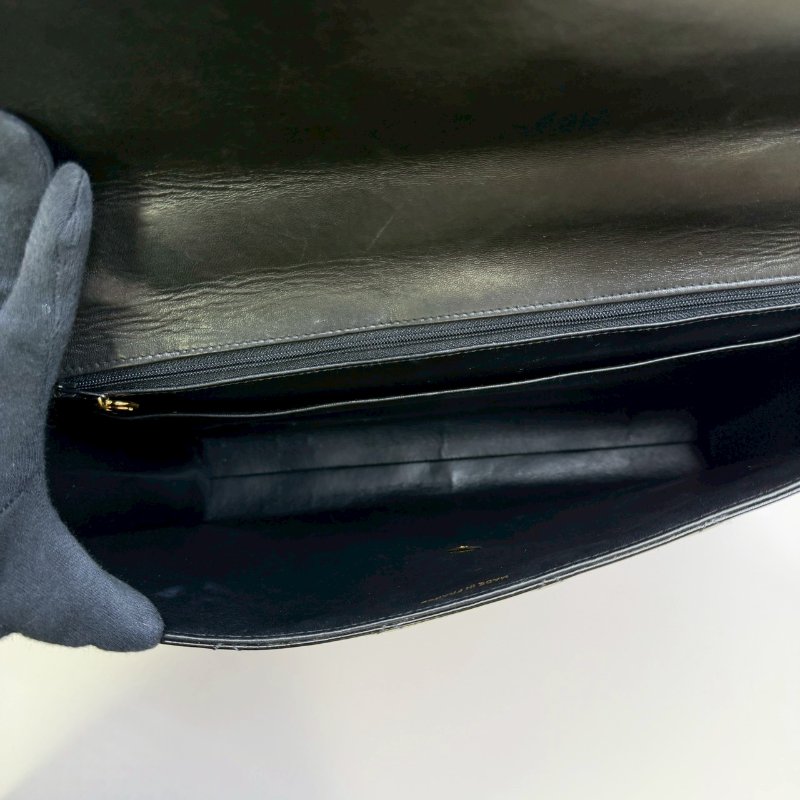 CHANEL Vintage菱格紋漆皮公事包-3