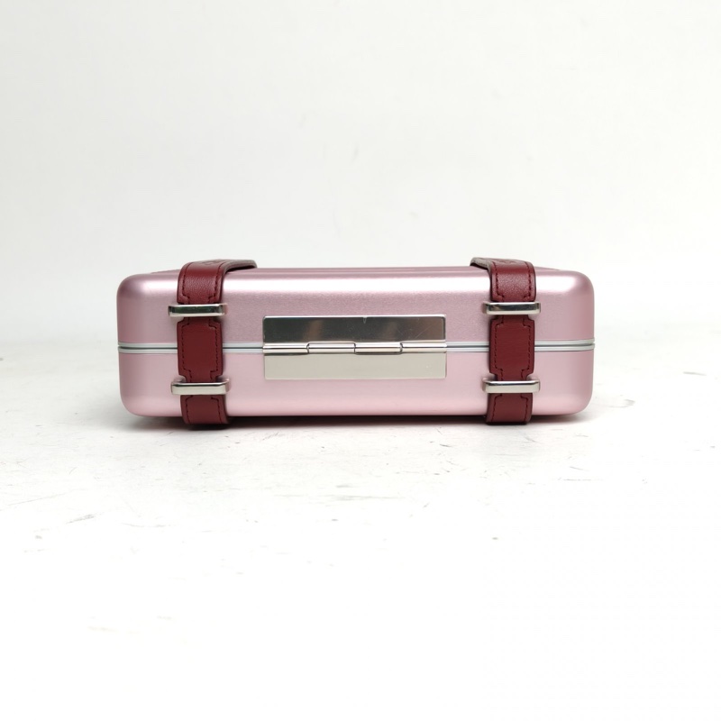 DIOR Rimowa日默瓦聯名鋁鎂合金盒子包粉色銀扣2019-3