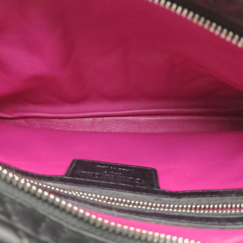 DIOR 黑色羊皮藤格紋手拿包-5