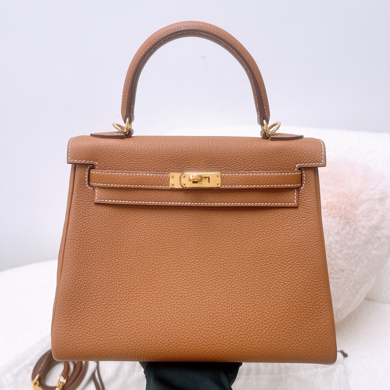 閒置 Hermes kelly 25 金棕金釦 U-1