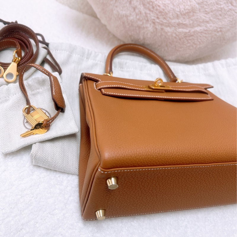 閒置 Hermes kelly 25 金棕金釦 U-4