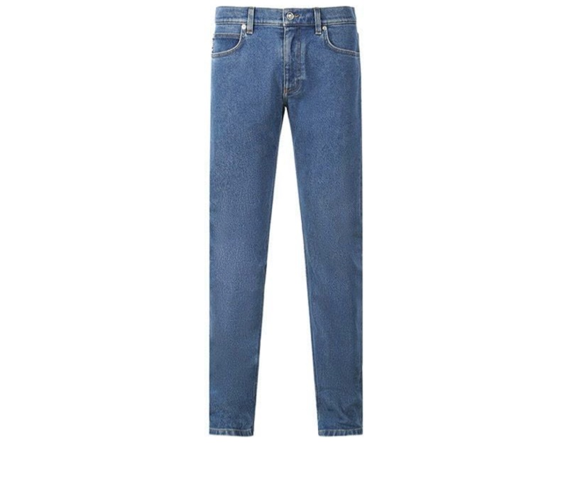 Versace/範思哲 簡約純色直筒牛仔褲 男女同款 藍色-0