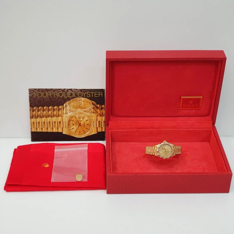 【大眾名錶】ROLEX 勞力士 69178 Datejust 18K金女錶 金十鑽 舊包台 大眾名錶B1257-9