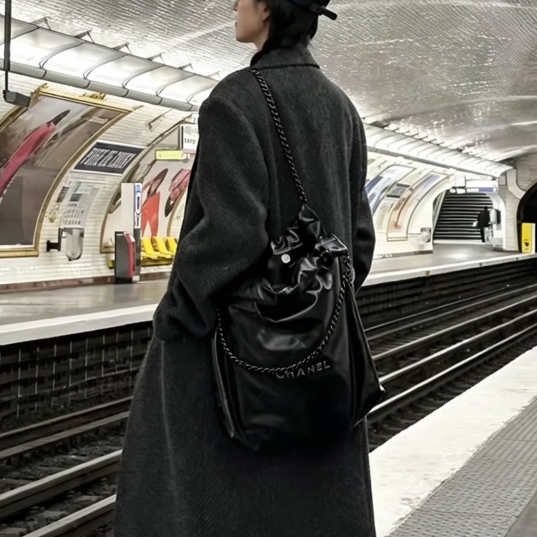 ❄️CHANEL香奈兒22bag SoBlack中號 芯片款🫧-4