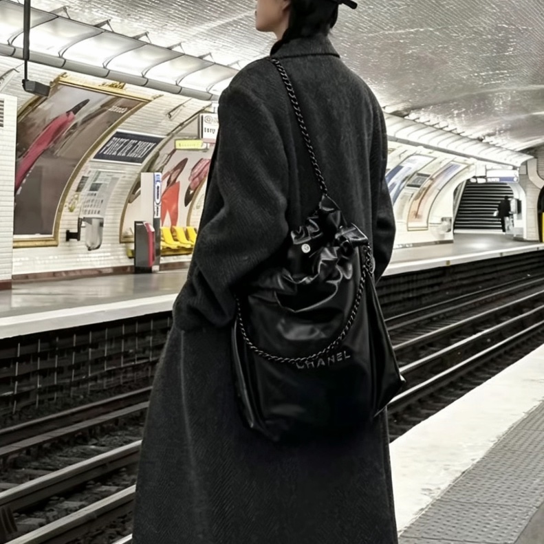 ❄️CHANEL香奈兒22bag SoBlack中號 芯片款🫧-21