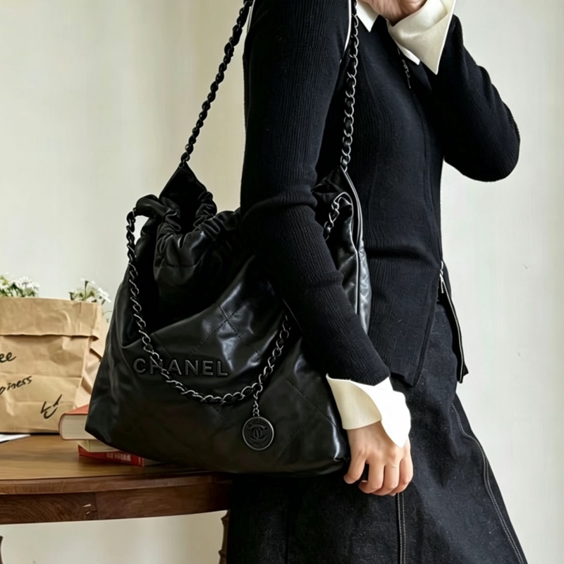❄️CHANEL香奈兒22bag SoBlack中號 芯片款🫧-23