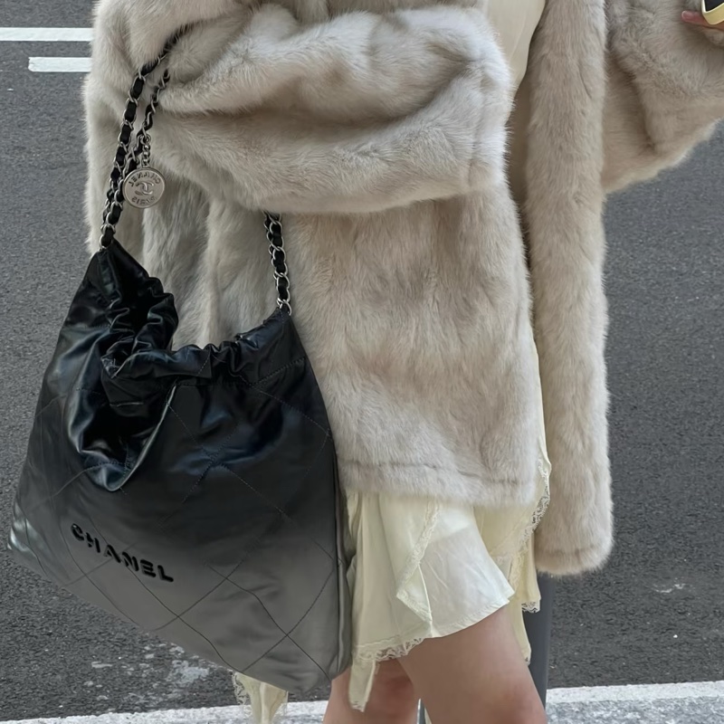 ❄️CHANEL香奈兒22bag SoBlack中號 芯片款🫧-35