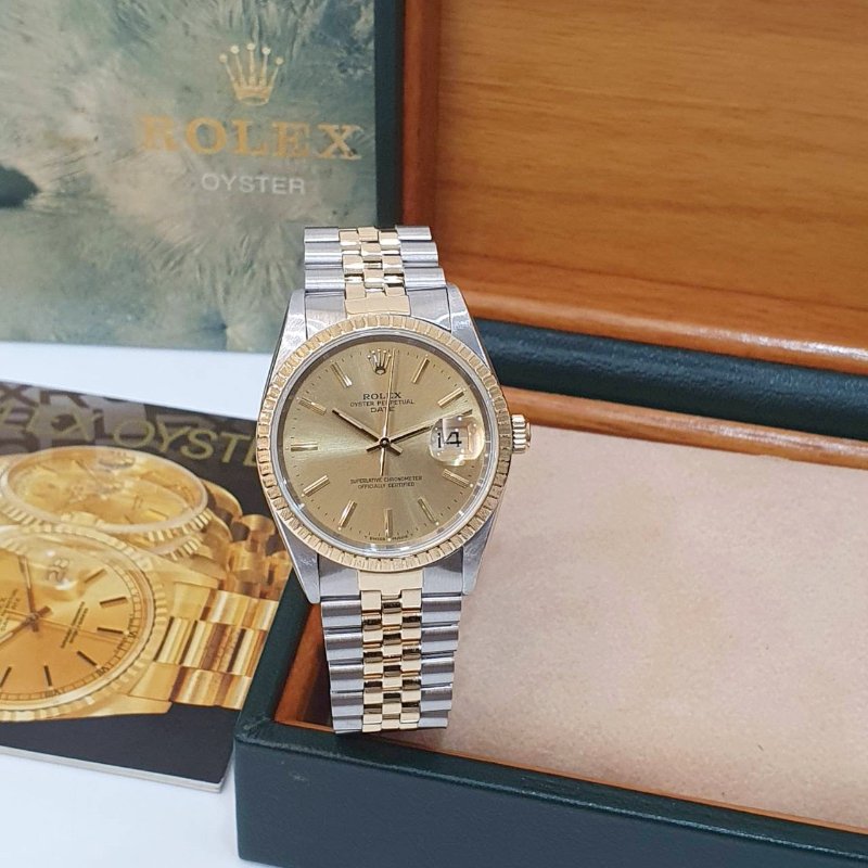 【大眾名錶】ROLEX勞力士 15223 Oyster Perpetual 蠔式市場少有 半金鐵道圈 大眾名錶B1261-2