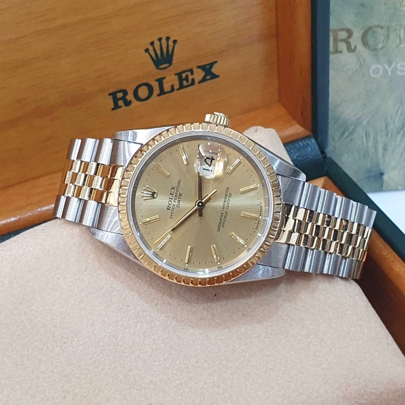 【大眾名錶】ROLEX勞力士 15223 Oyster Perpetual 蠔式市場少有 半金鐵道圈 大眾名錶B1261-3