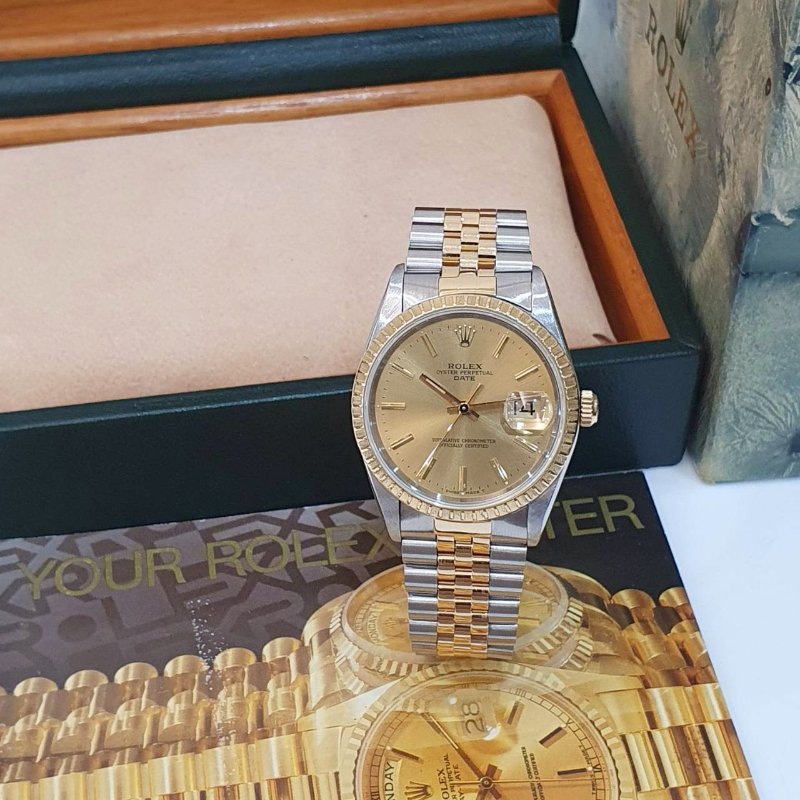 【大眾名錶】ROLEX勞力士 15223 Oyster Perpetual 蠔式市場少有 半金鐵道圈 大眾名錶B1261-4