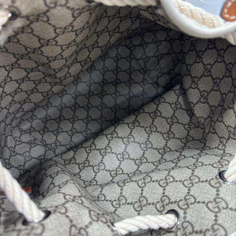 米色 帆布 Logo 水桶包 【GUCCI 古馳】 772856 772856-4