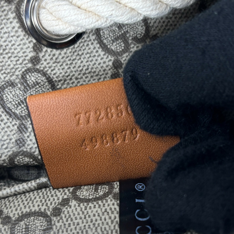 米色 帆布 Logo 水桶包 【GUCCI 古馳】 772856 772856-6