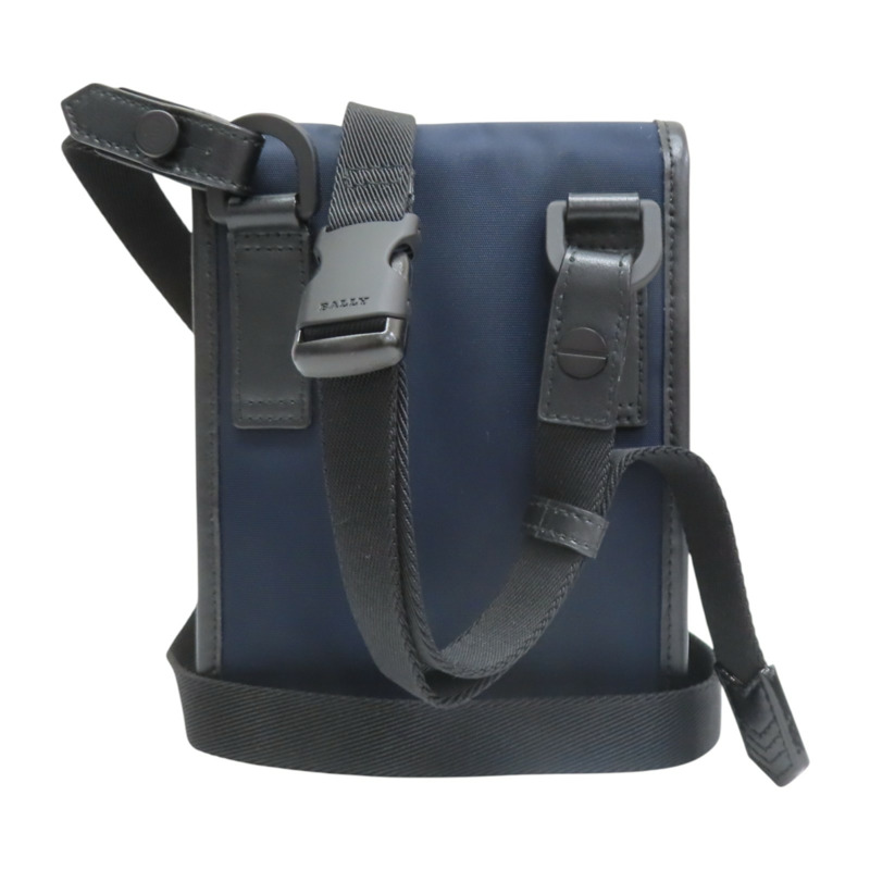 藍色帆布 黑色牛皮 Fast Track 肩背包【BALLY】-1