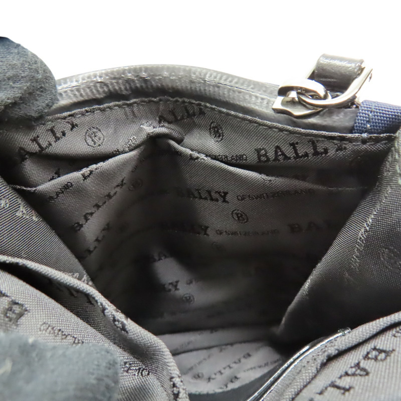 藍色帆布 黑色牛皮 Fast Track 肩背包【BALLY】-5