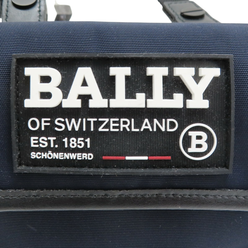 藍色帆布 黑色牛皮 Fast Track 肩背包【BALLY】-7